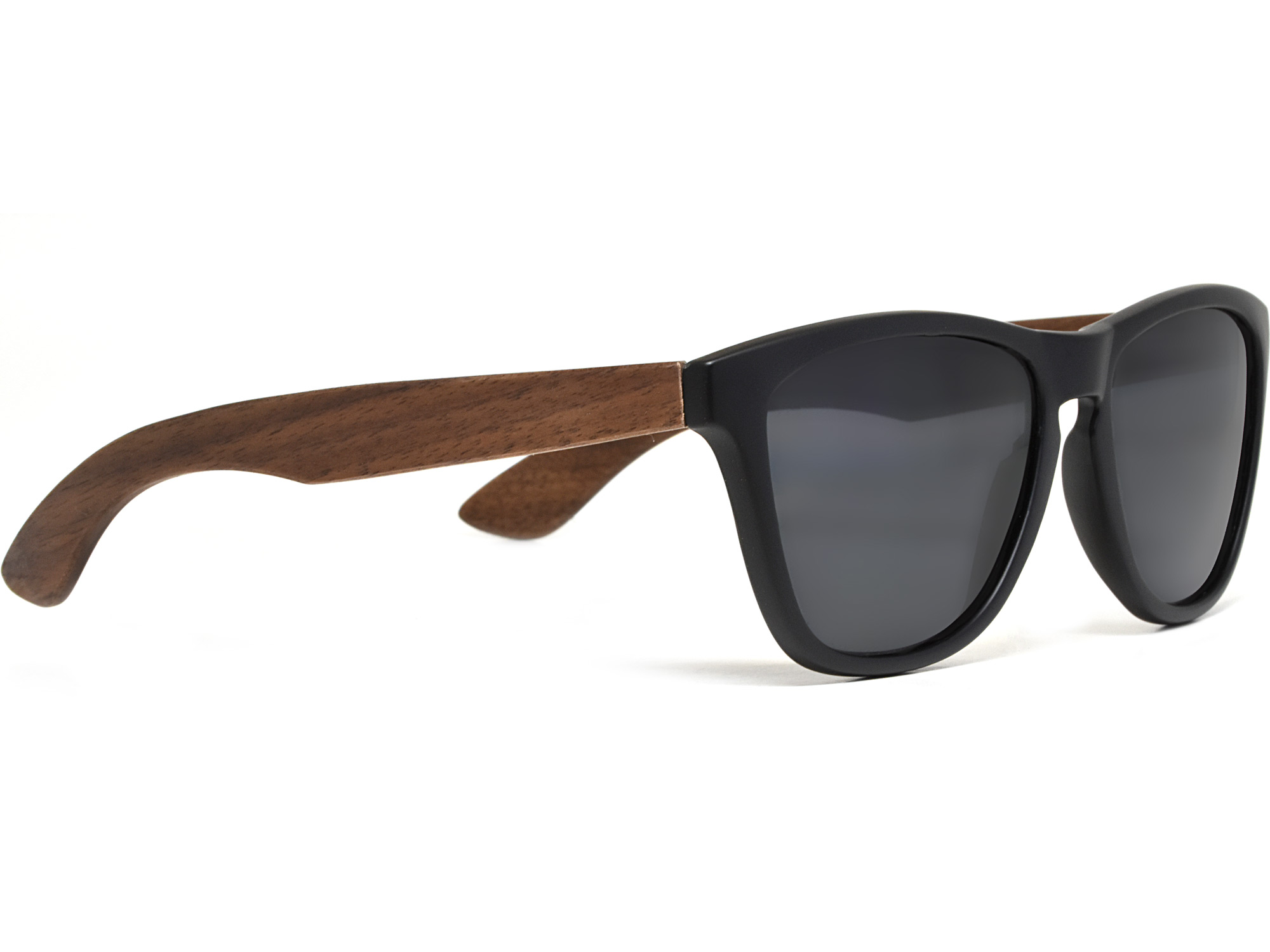 Classic Walnut Wood Sunglasses with Black Polarized Lenses Go Wood