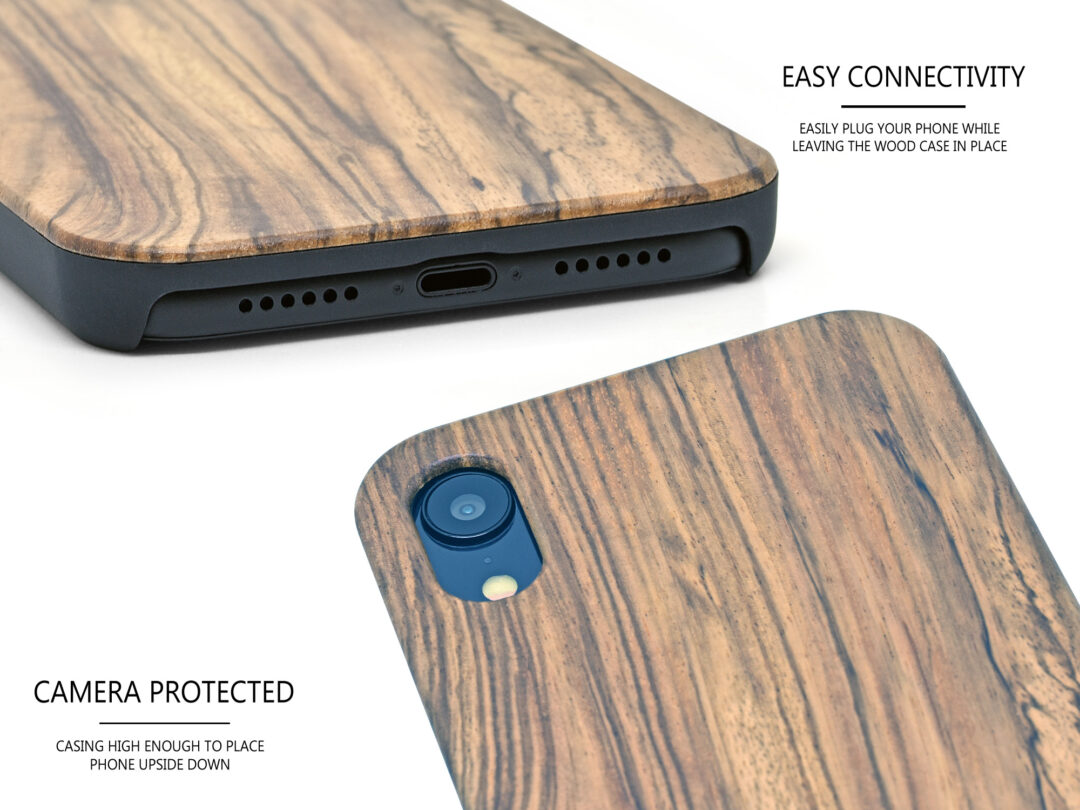iPhone XR zebra wood case