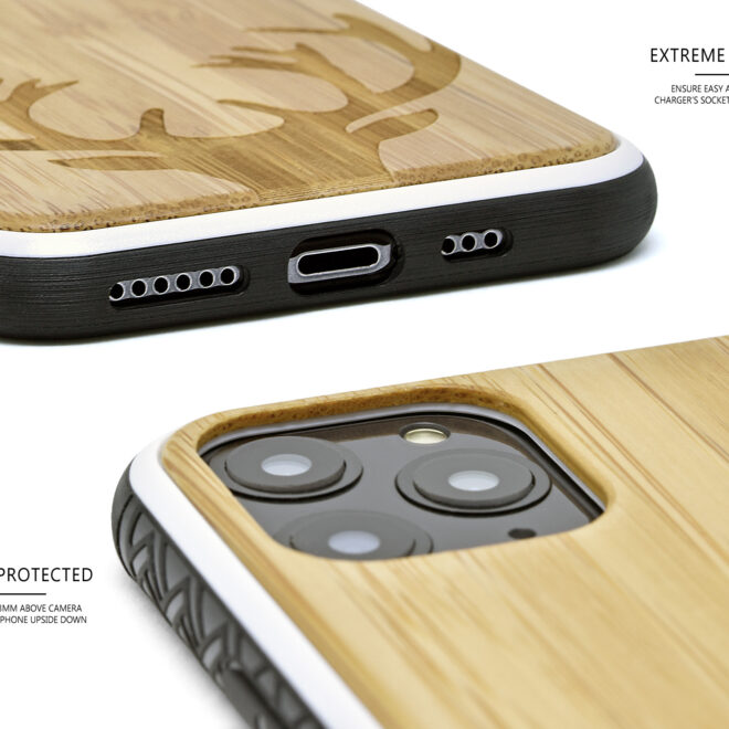 iPhone 11 Pro wood case bamboo deer