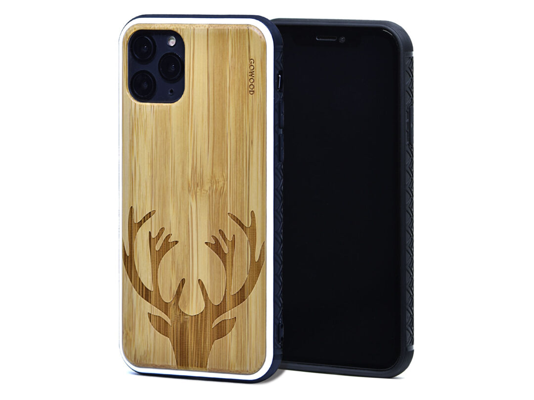 iPhone 11 Pro wood case bamboo deer front