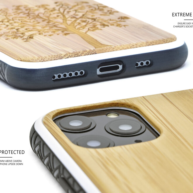 iPhone 11 wood case bamboo tree