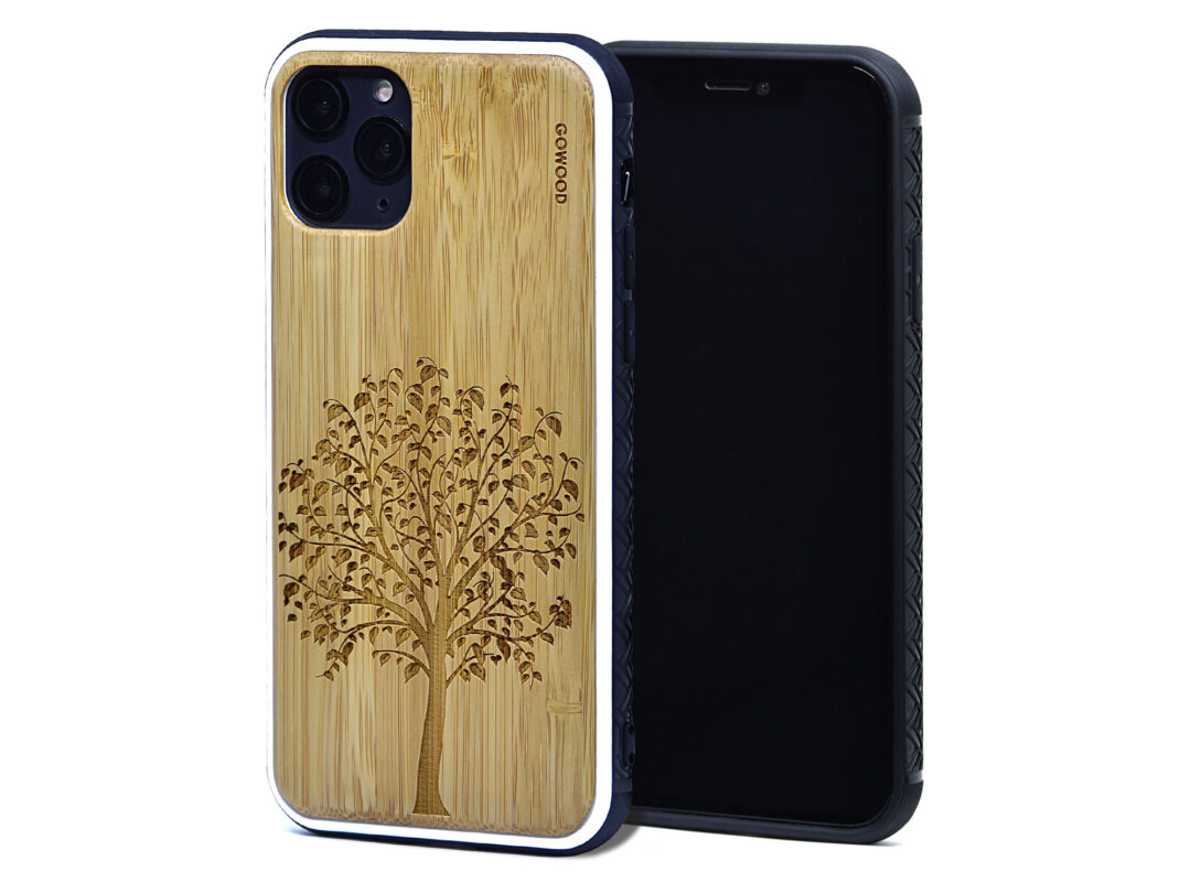 iPhone 11 Pro wood case bamboo tree front