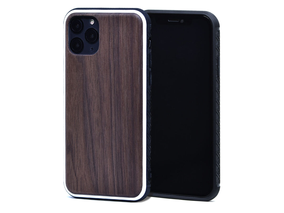 iPhone 11 Pro wood case walnut front