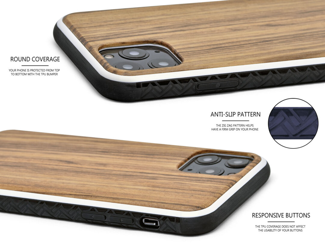 iPhone 11 wood case zebra