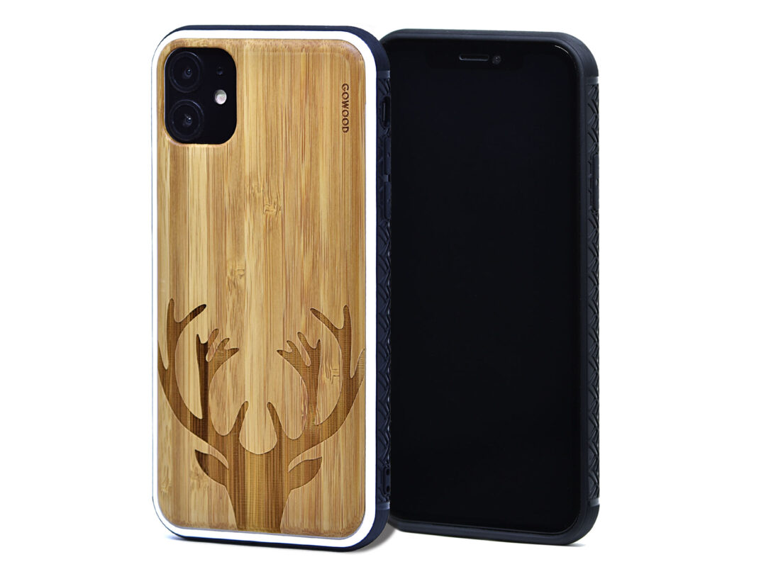 iPhone 11 wood cases bamboo deer front