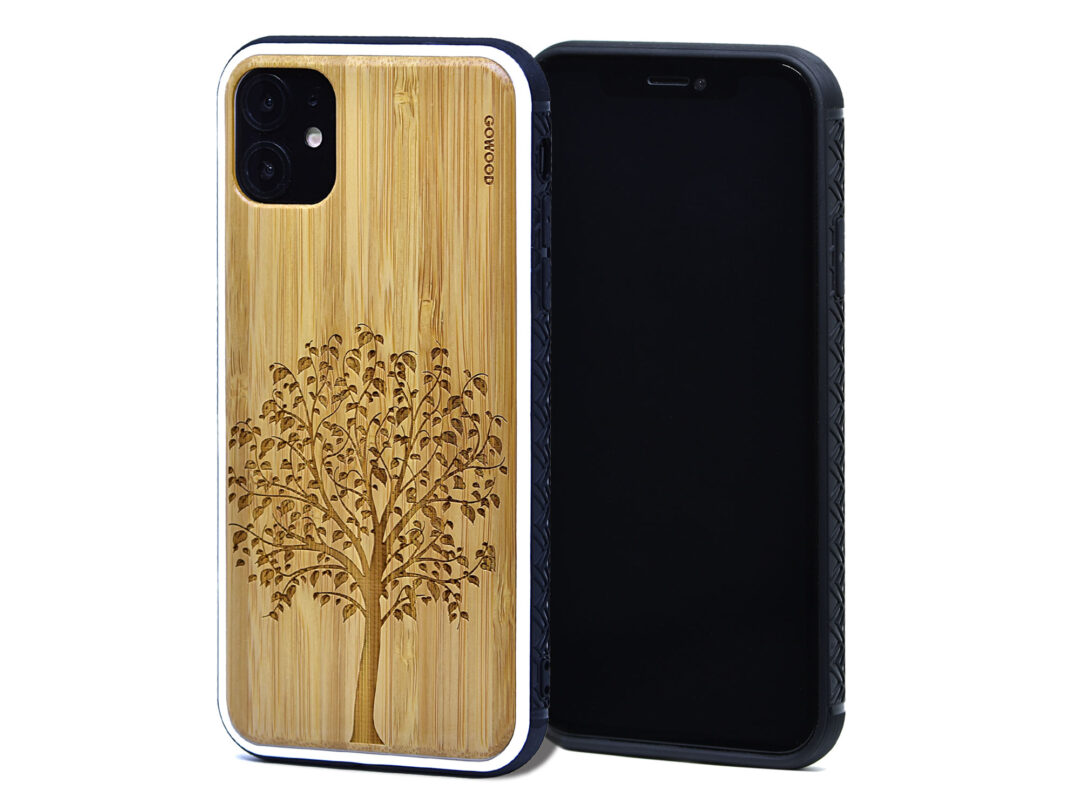 Étui iPhone 11 en bambou arbre