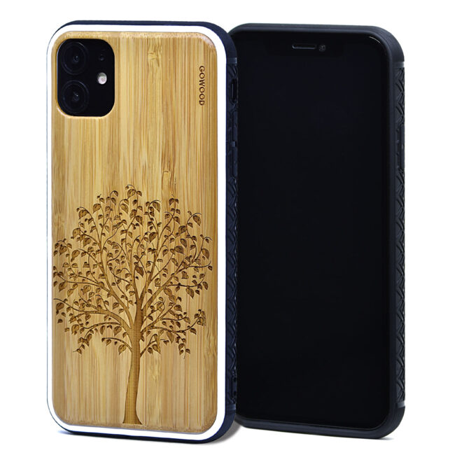 Étui iPhone 11 en bambou arbre