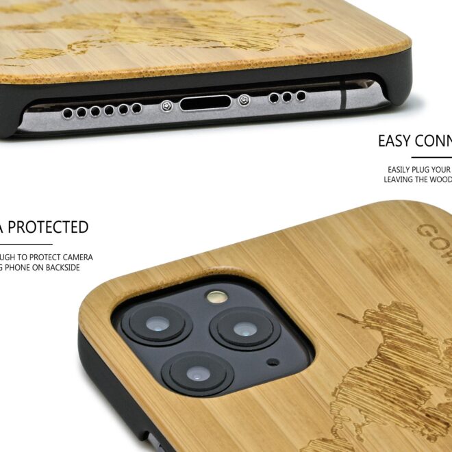 iPhone 11 Pro wood case bamboo worldmap