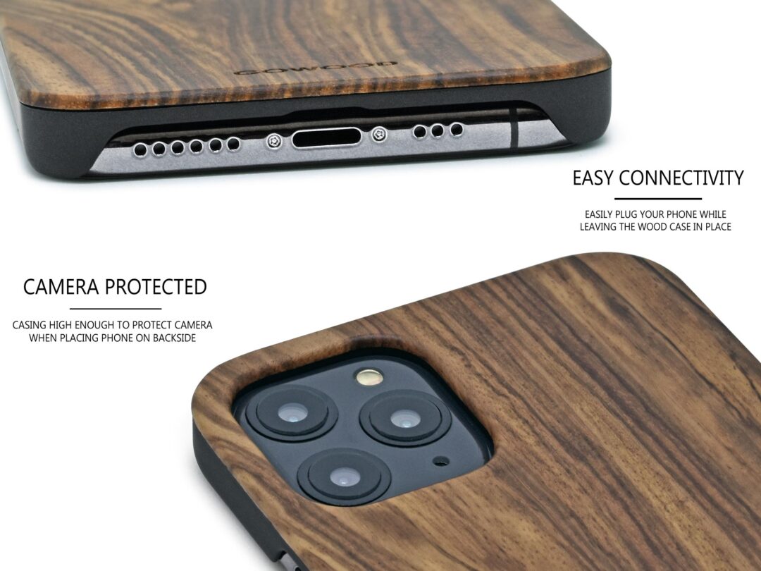 iPhone 11 Pro wood case zebra