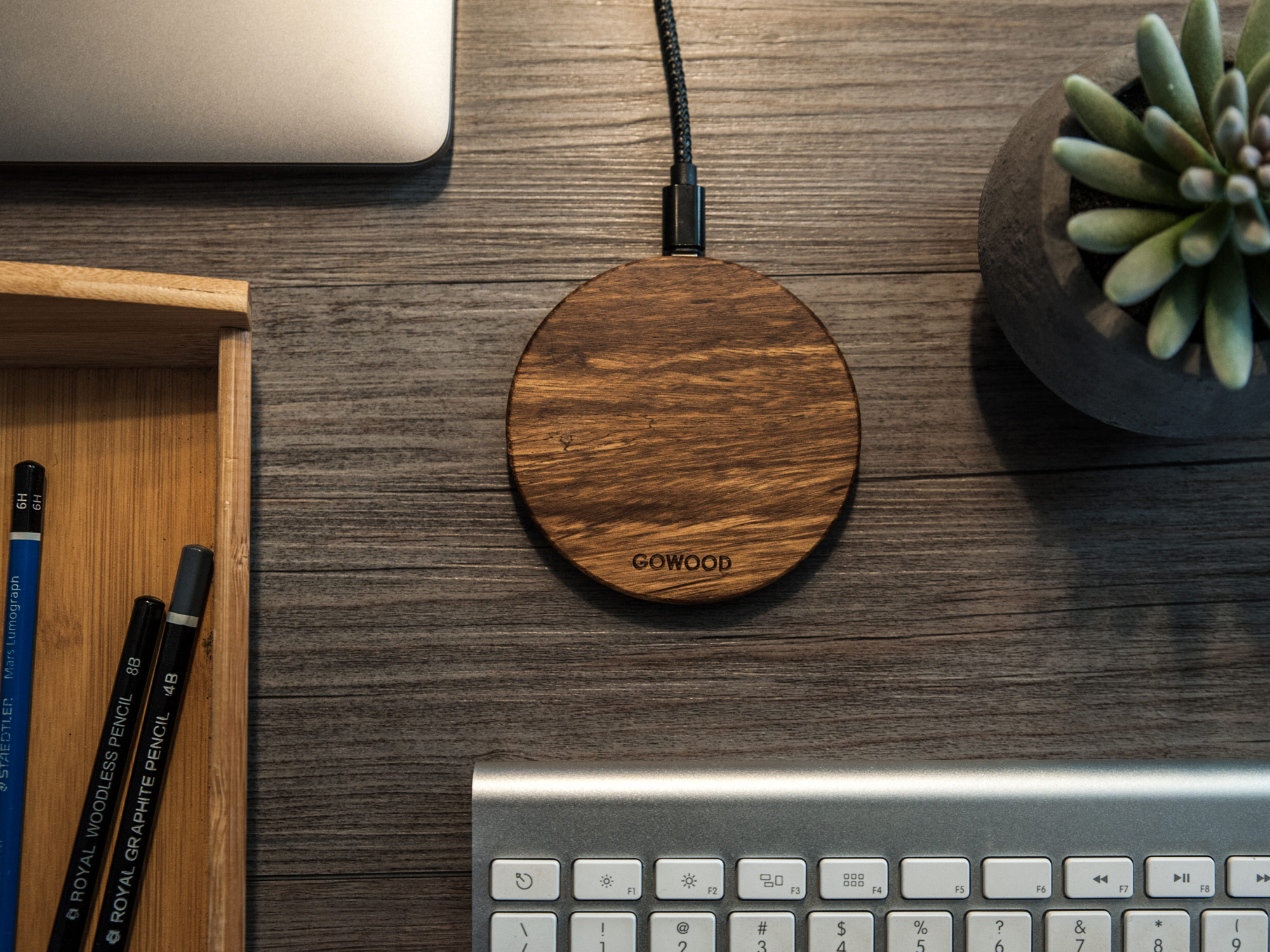 Zebra Wood Wireless Charger