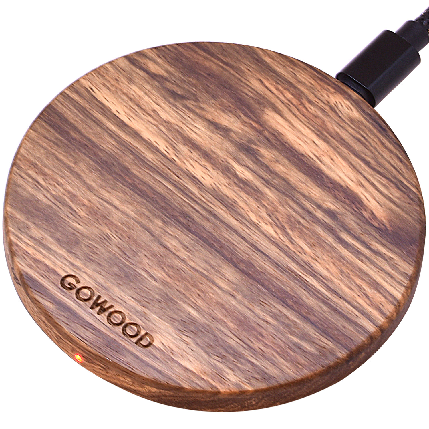 15W Fast charge zebra wood wireless charger positioning
