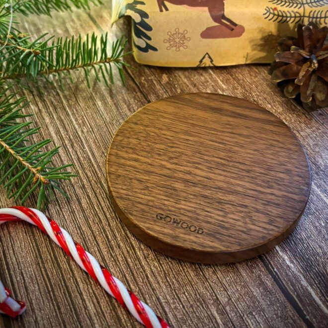 Fast charge walnut wood wireless charger