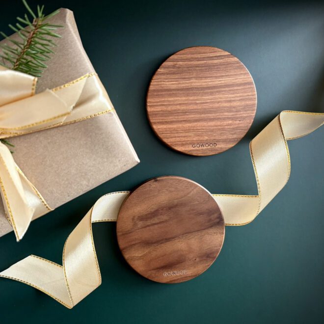 Fast charge walnut wood wireless charger