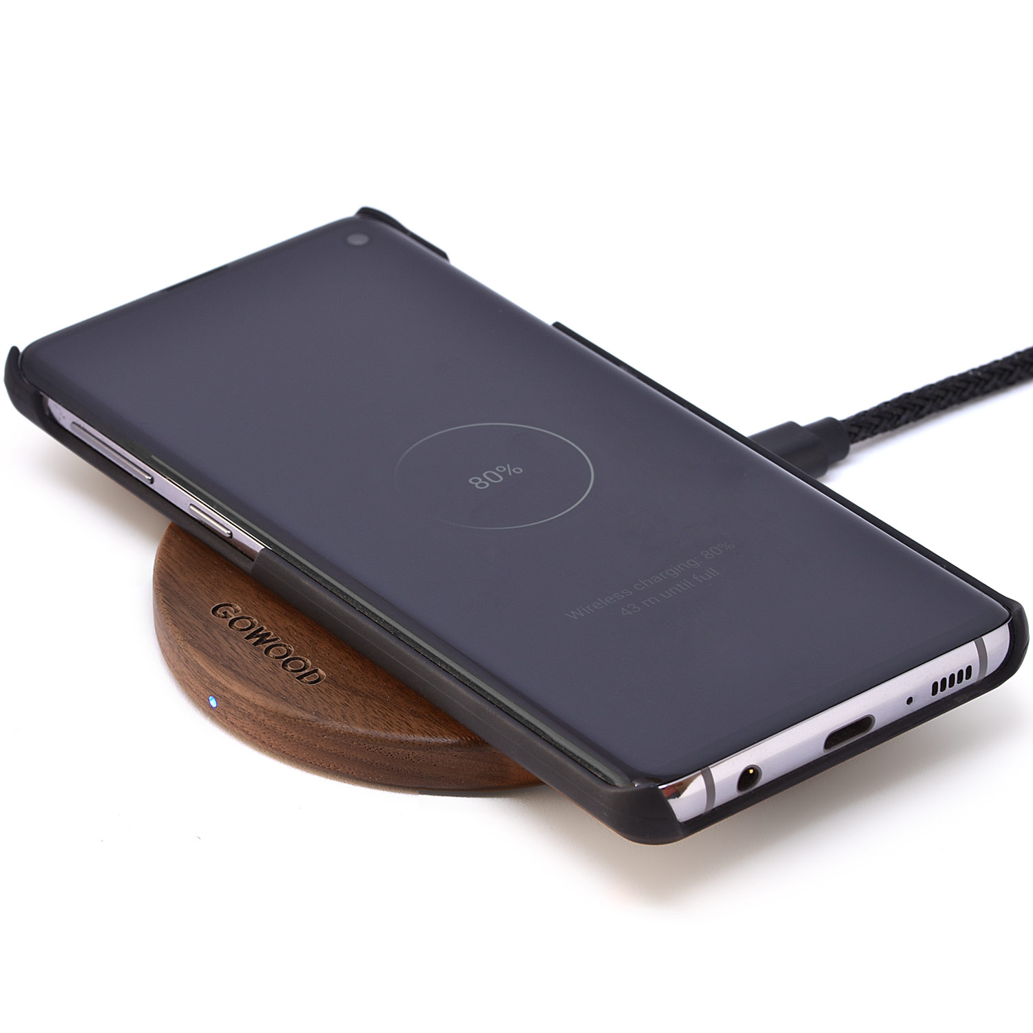 Fast charge walnut wood wireless charger