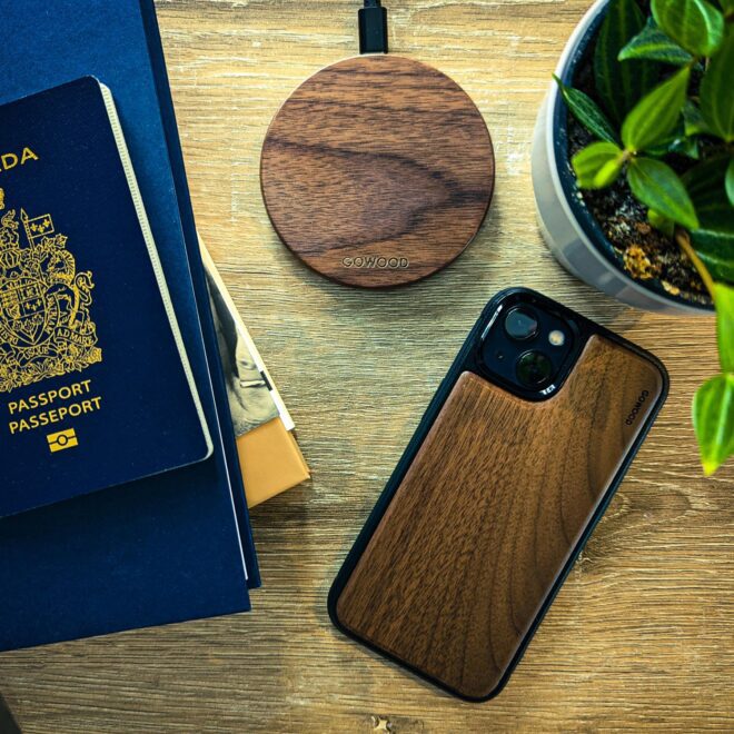 fast charge walnut wood wireless charger