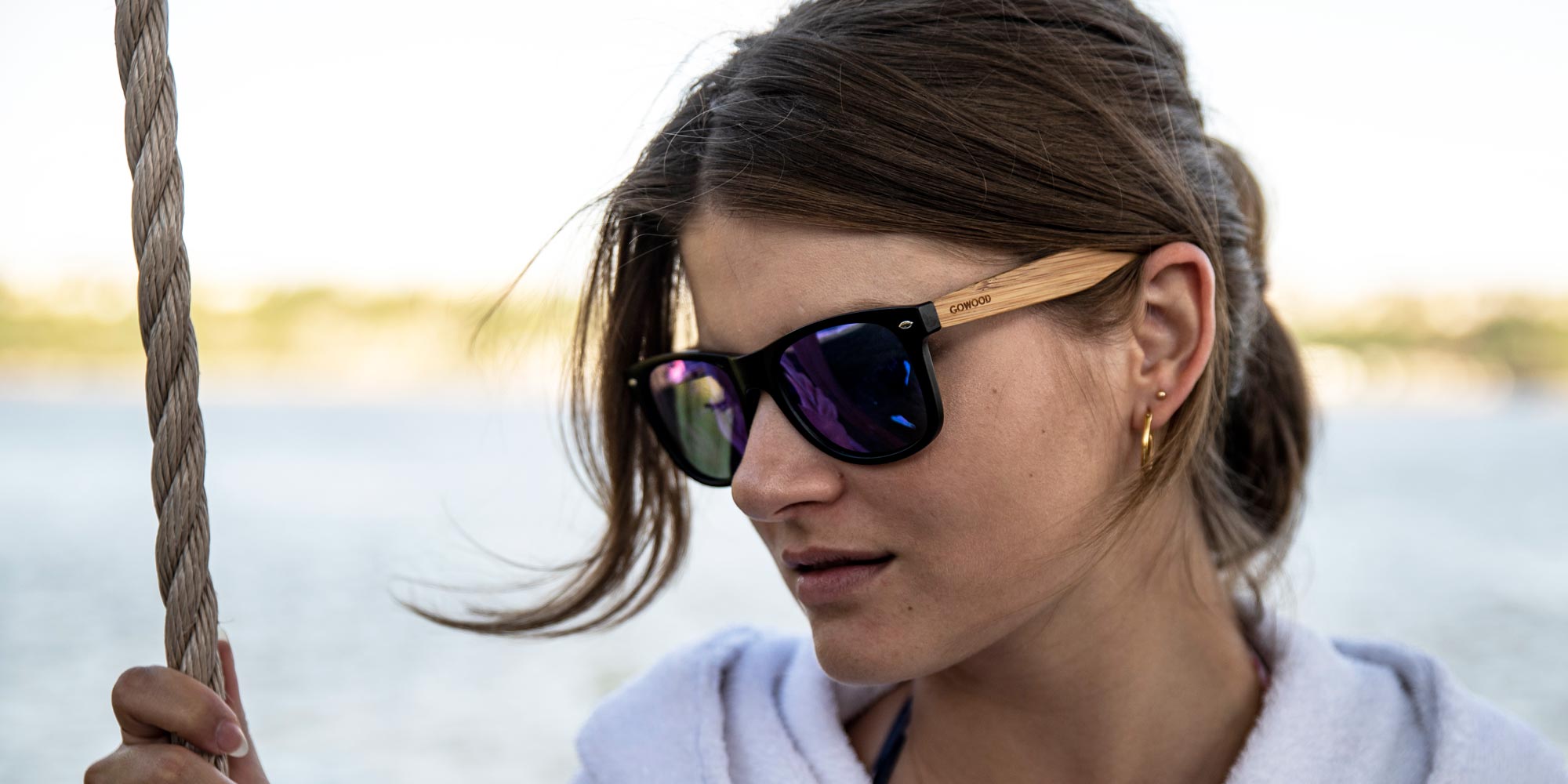 Sunglasses made with bamboo as natural resources.