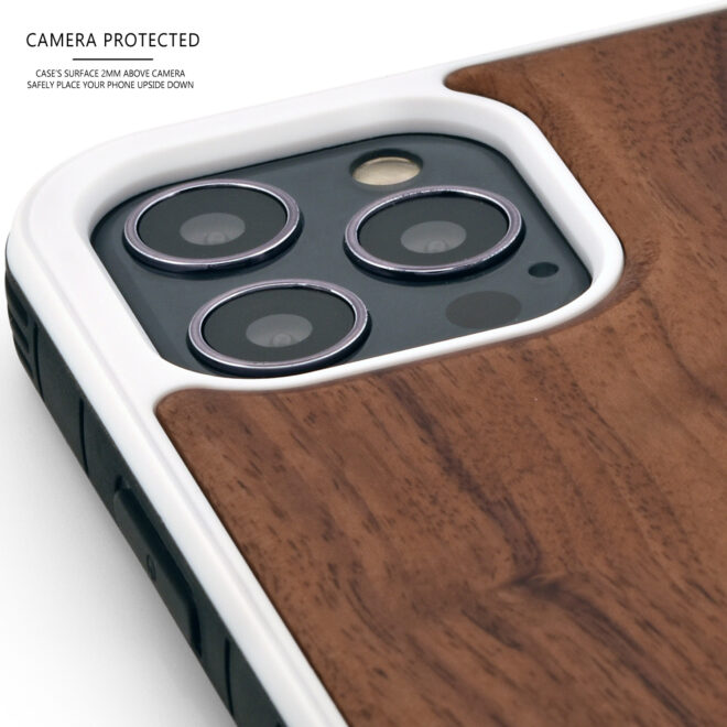 Walnut wood phone case for iPhone 12 - camera