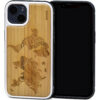 Bamboo wood phone cases for iPhone 13 with world map print