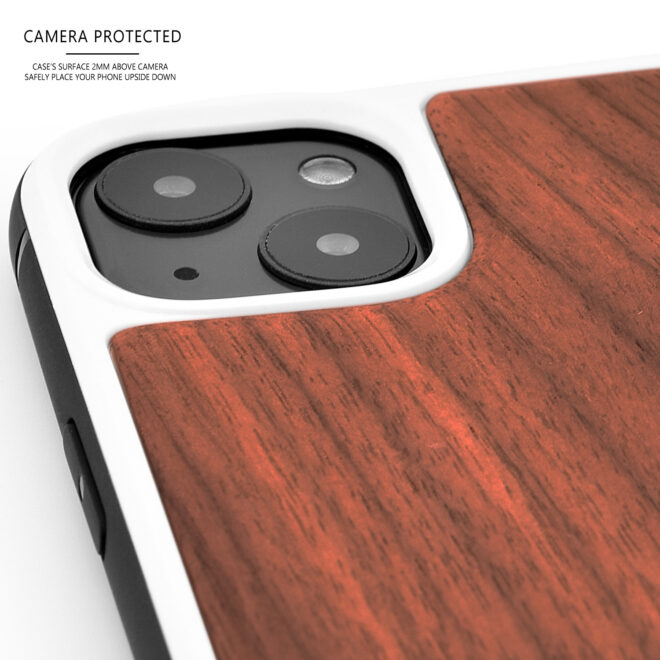 Walnut wood phone cases for iPhone 13 - camera