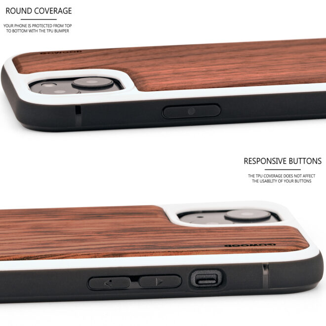Walnut wood phone cases for iPhone 13 - sides