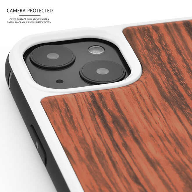 Zebra wood phone cases for iPhone 13 - camera