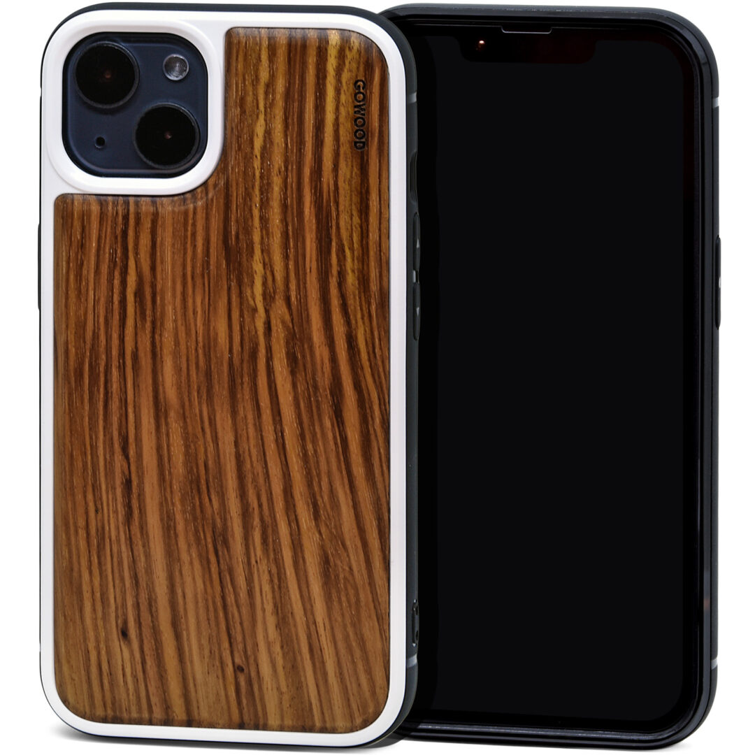 Zebra wood phone cases for iPhone 13