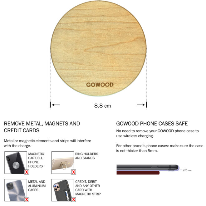 maple wood wireless charger