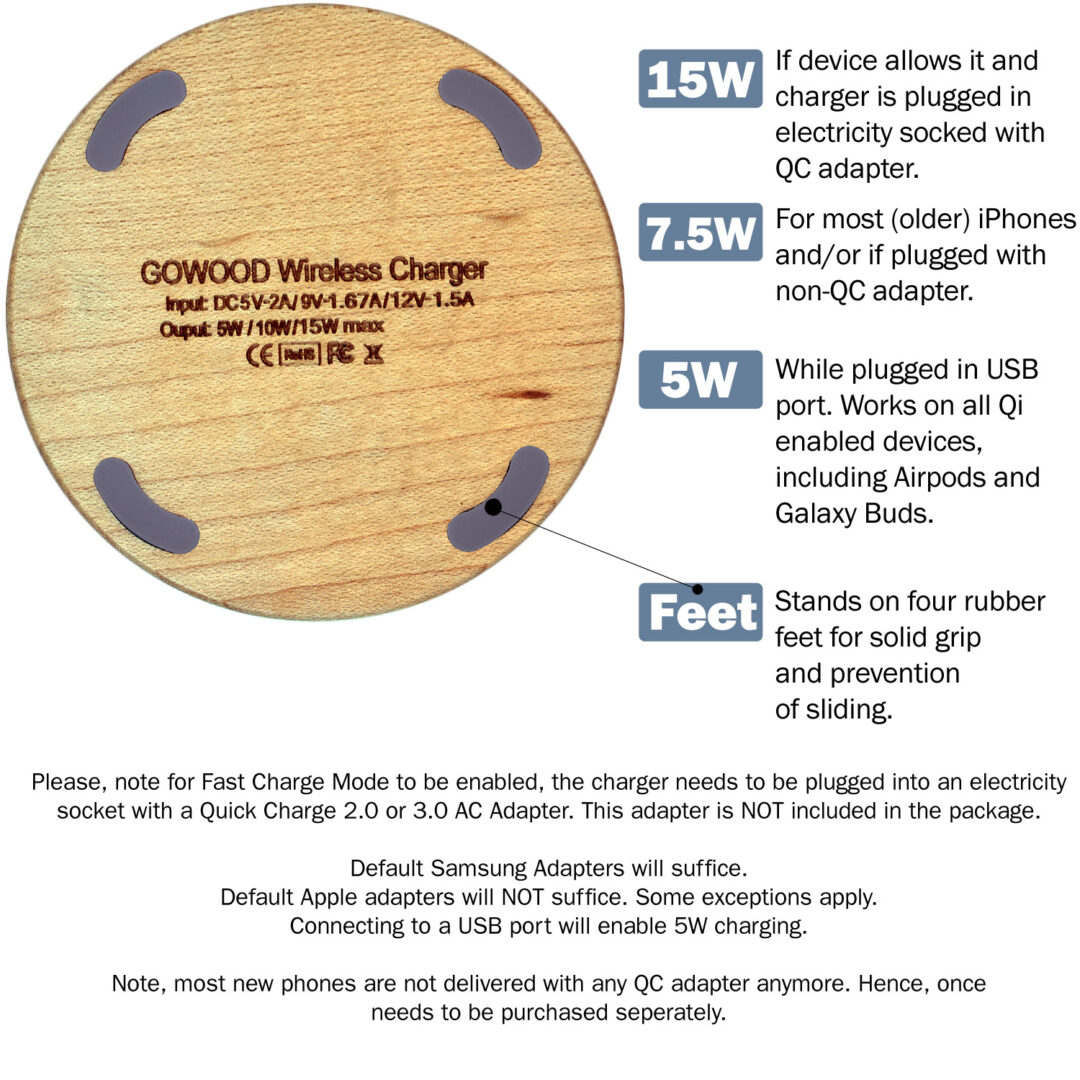 maple wood wireless charger