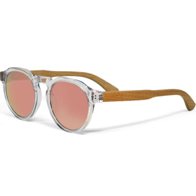 bamboo wood panto sunglasses pink lenses