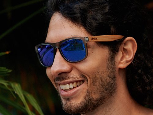 Square bamboo wood sunglasses