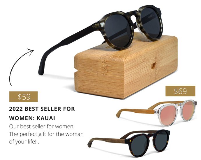 Round panto wood sunglasses for women
