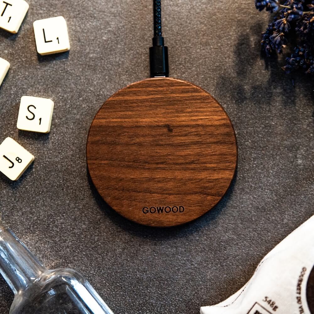 Gift Gowood wooden wireless charger, eco-friendly wood wireless charger