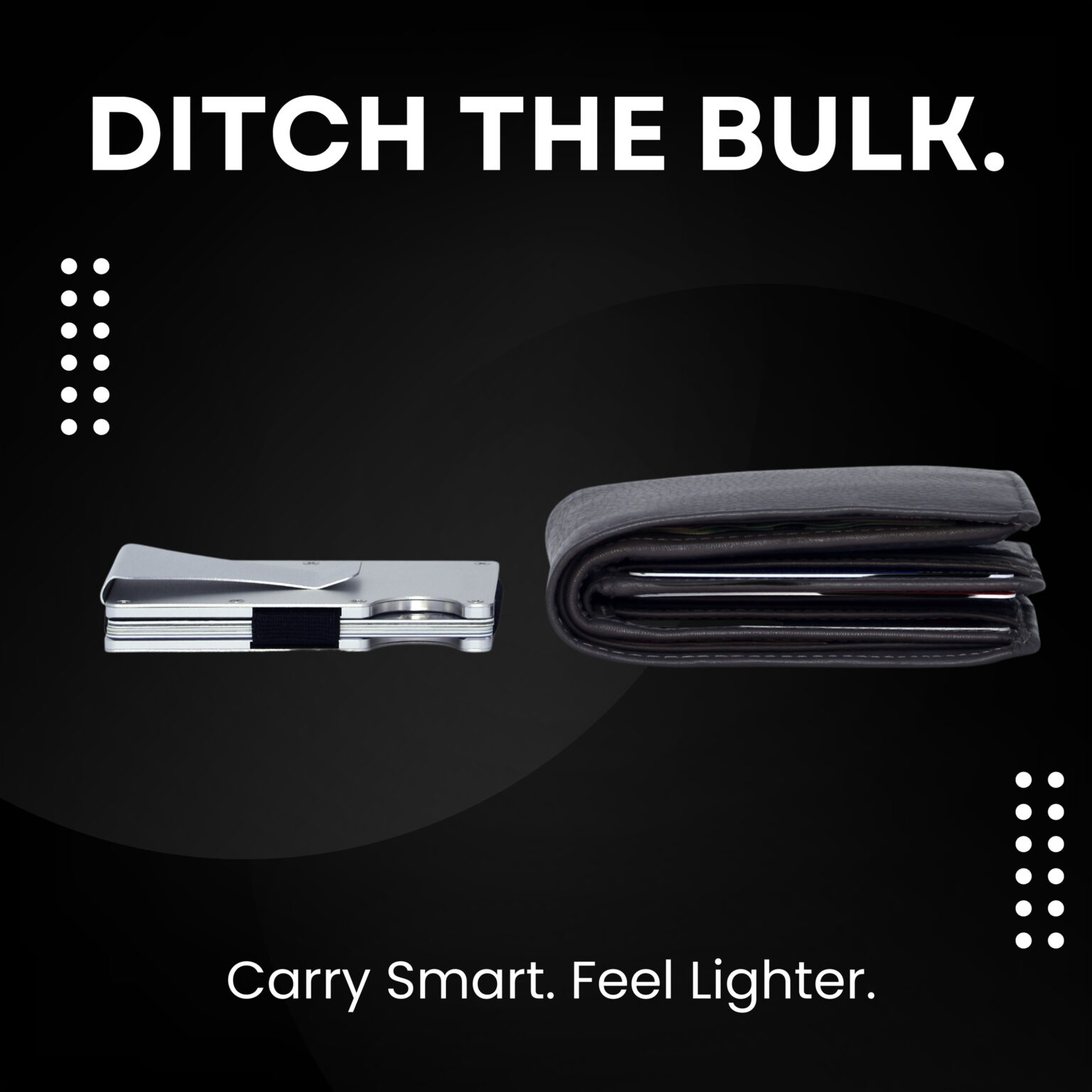 Silver metal wallet minimalist cardholder