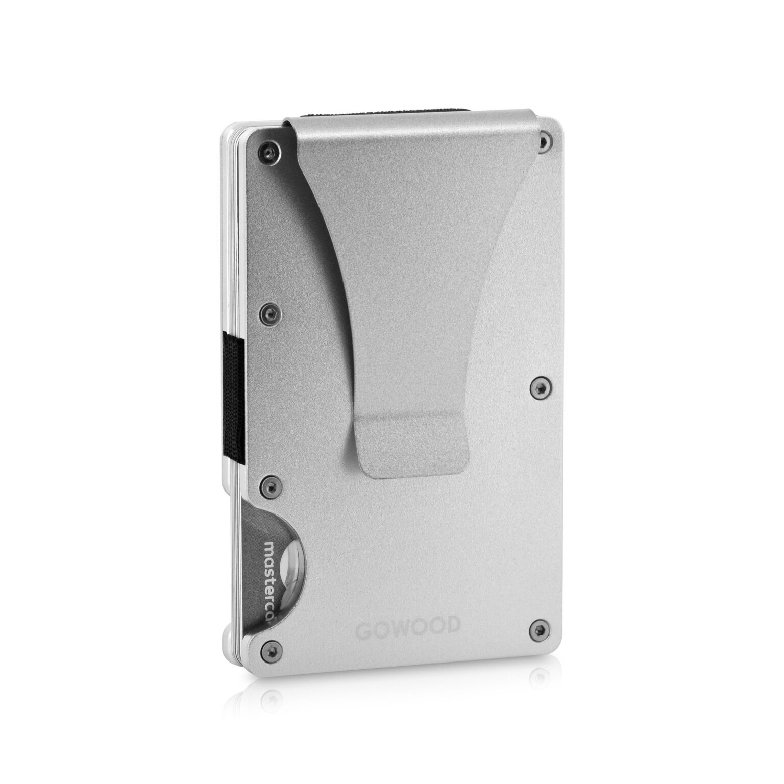 Silver metal minimalistic cardholder wallet