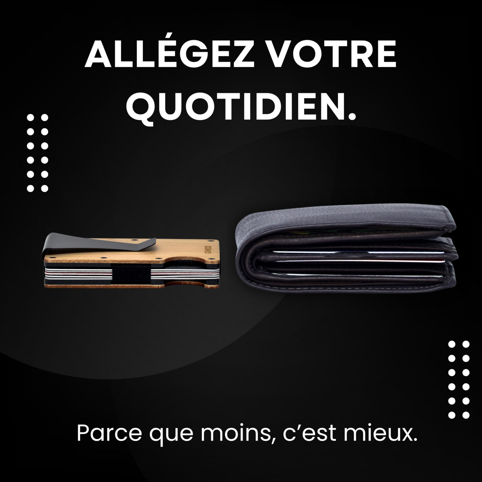 Portefeuille en bois de bambou et porte-cartes compact avec protection RFID