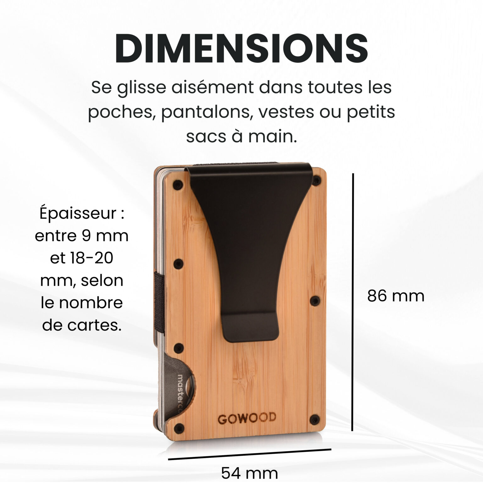 Portefeuille en bois de bambou et porte-cartes compact avec protection RFID