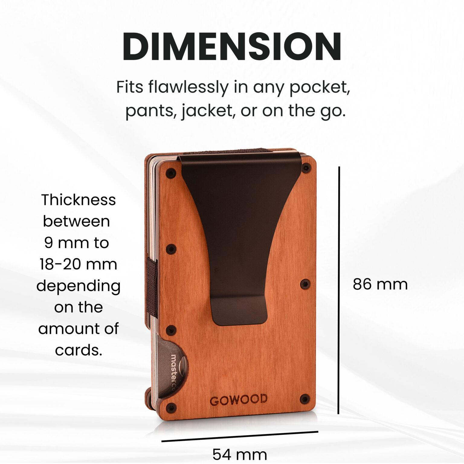Cherry wood wallet and minimalist cardholder with RFID protection