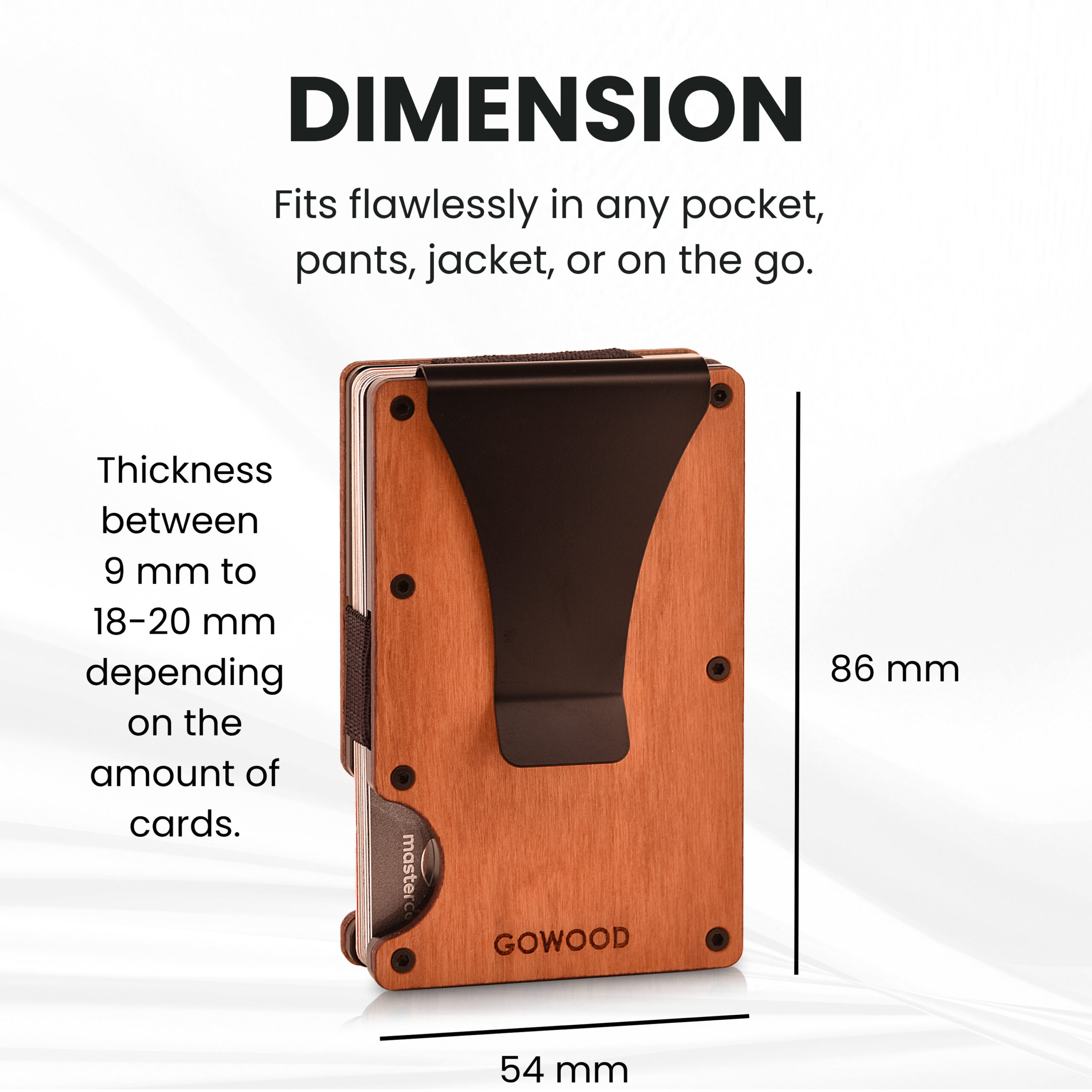 Cherry wood wallet and minimalist cardholder with RFID protection