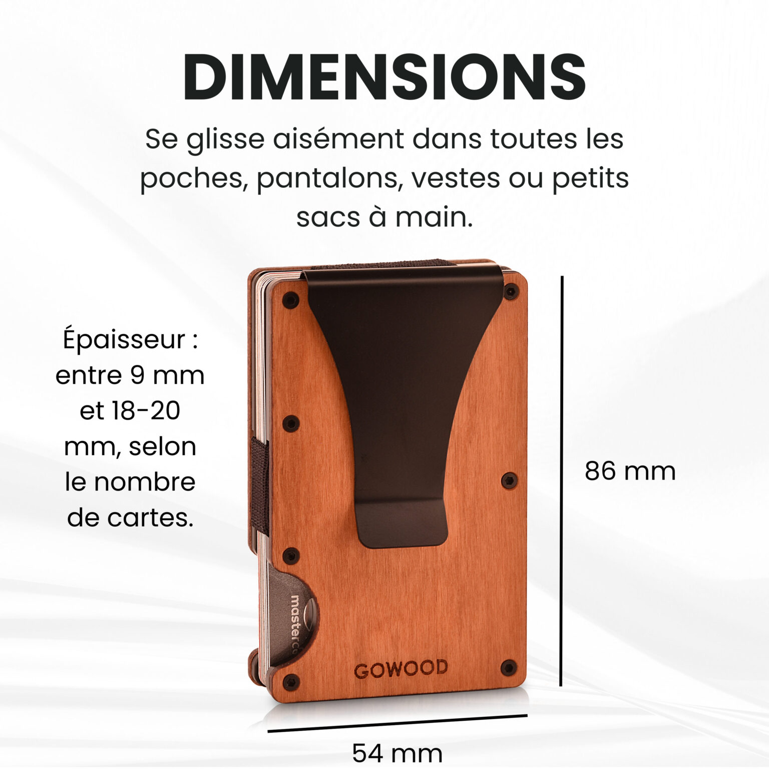 Portefeuille en bois de cerisier et porte-cartes compact avec protection RFID