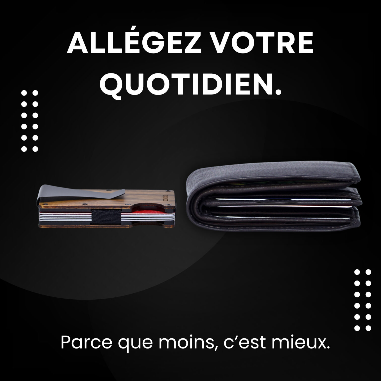 Portefeuille en bois de koa et porte-cartes compact avec protection RFID