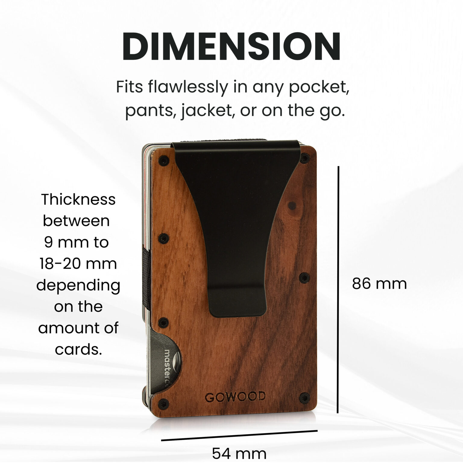 Koa wood wallet and minimalist cardholder with RFID protection