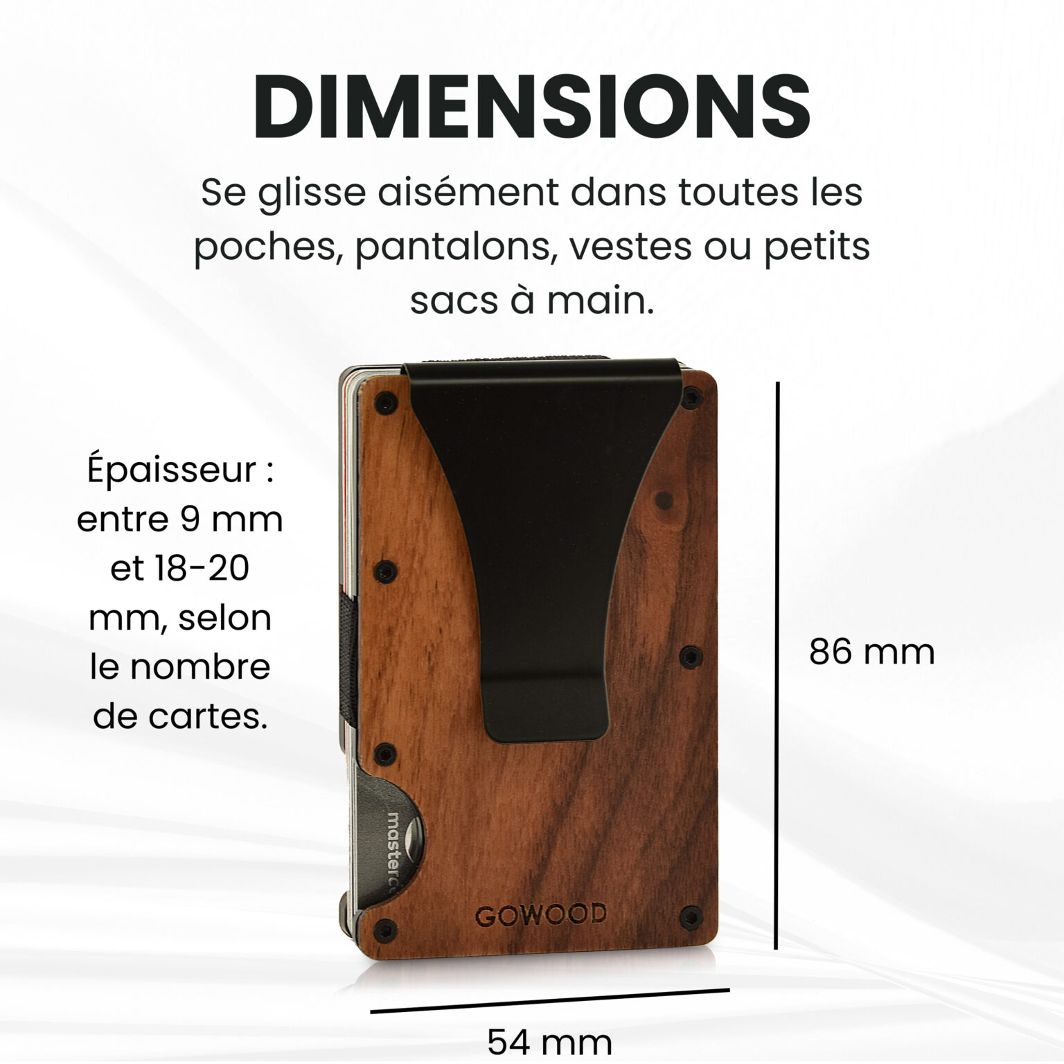 Portefeuille en bois de koa et porte-cartes compact avec protection RFID