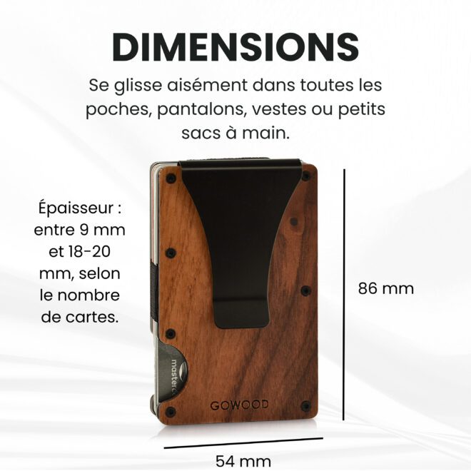Portefeuille en bois de koa et porte-cartes compact avec protection RFID