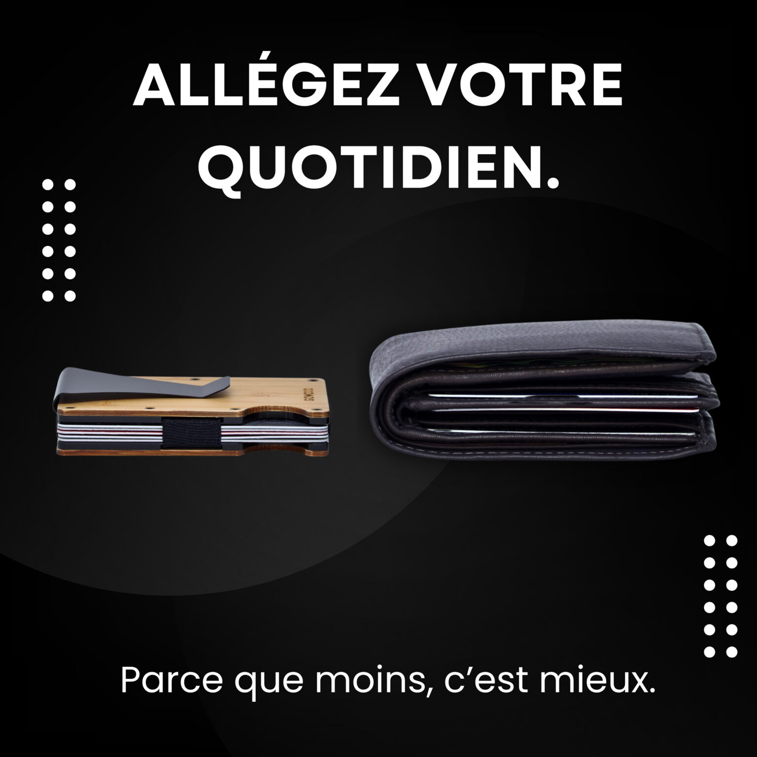 Portefeuille en bois d'érable canadien et porte-cartes compact avec protection RFID