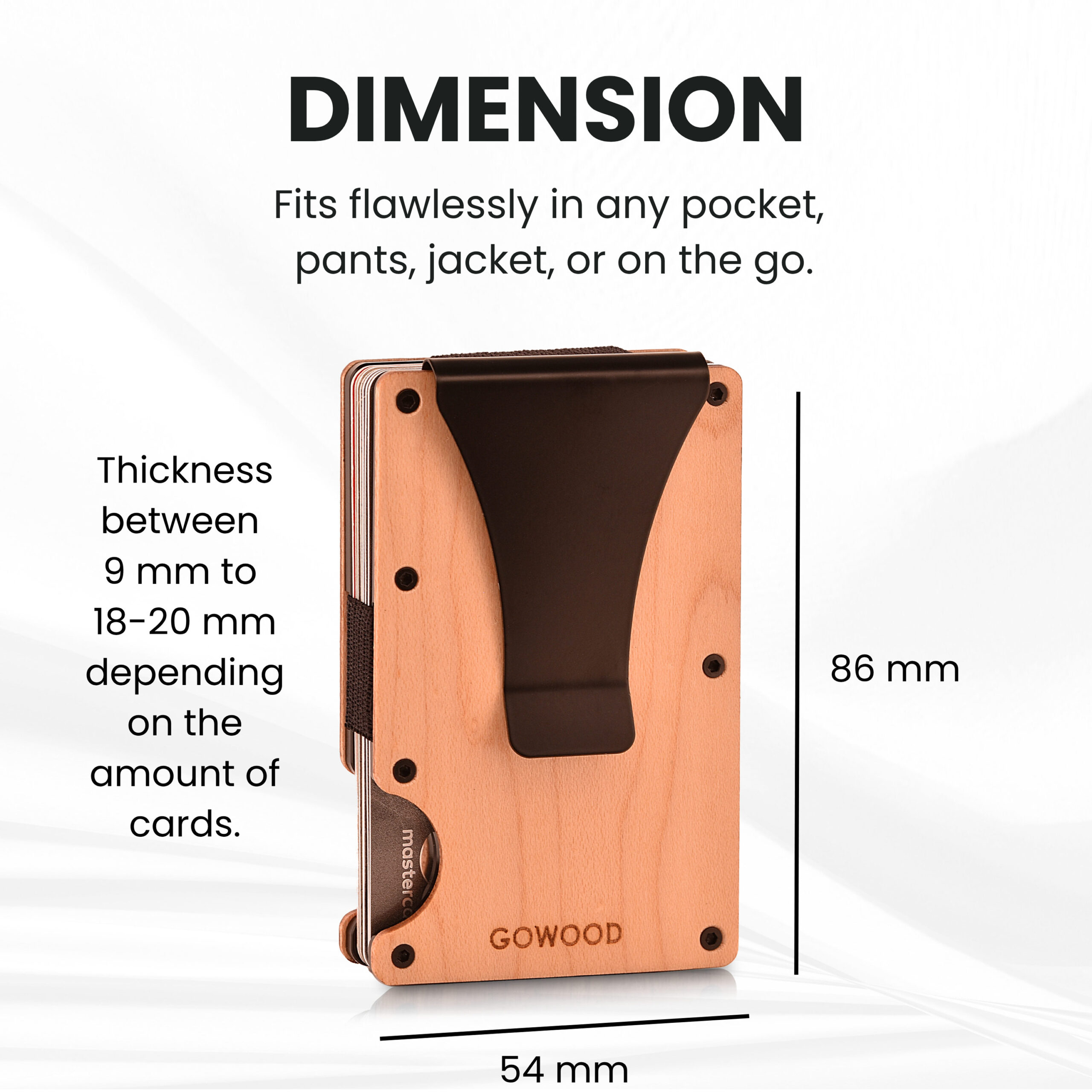 Canadian maple wood minimalist wallet and cardholder with RFID protection