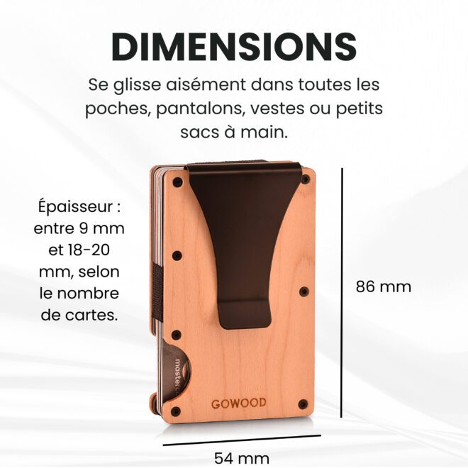 Portefeuille en bois d'érable canadien et porte-cartes compact avec protection RFID