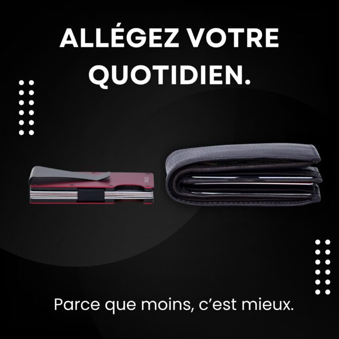 Portefeuille en métal vert et porte-cartes compact avec protection RFID