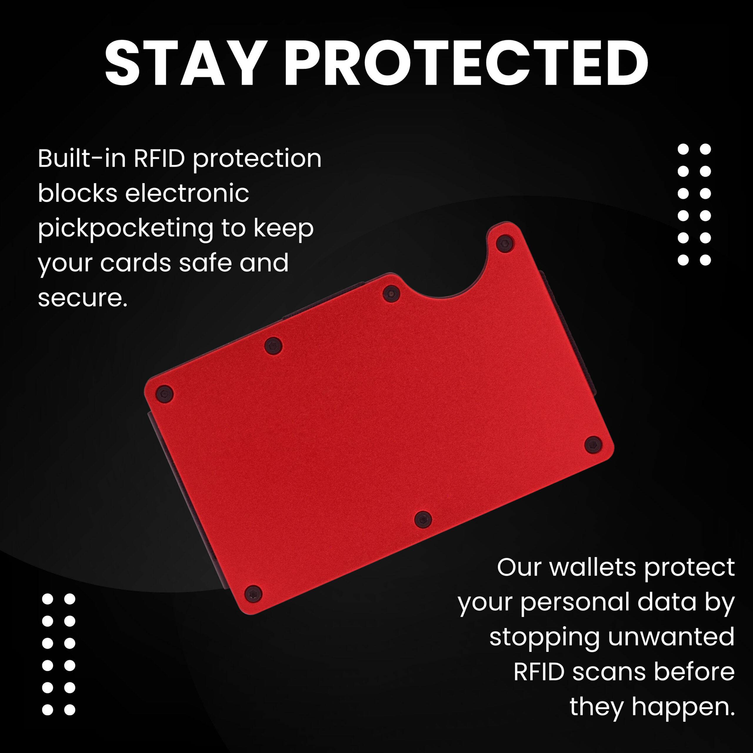 Red metal wallet and minimalist cardholder with RFID protection - Image 7