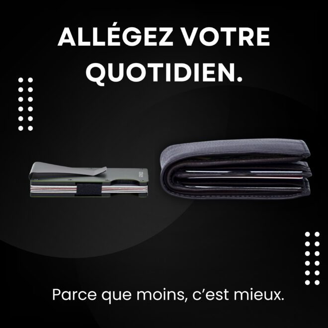 Portefeuille en métal vert et porte-cartes compact avec protection RFID