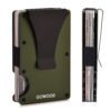 Green metal wallet and minimalist cardholder with RFID protection